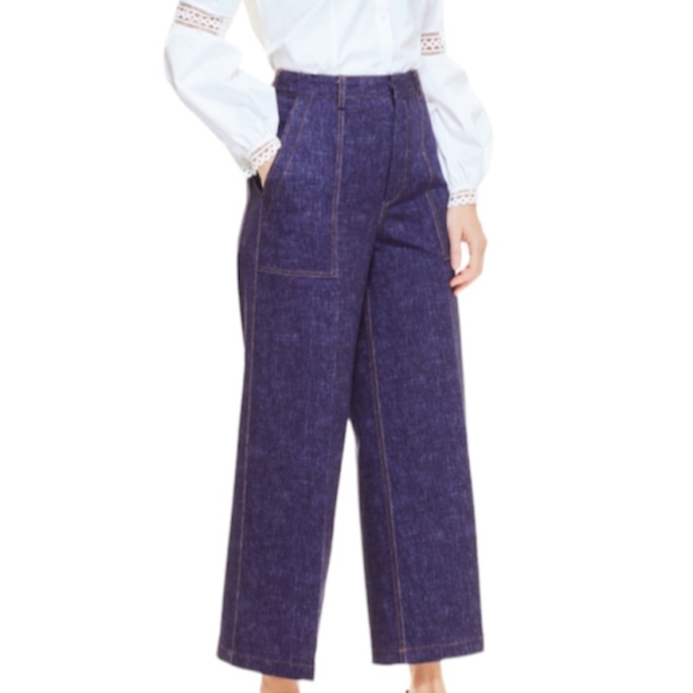 Pearl by Lela Rose- Ellie Dark Wash Wide Leg Stretch Denim Jeans